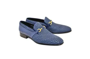 C0223-5776 Hand Made Woven Loafer- Navy