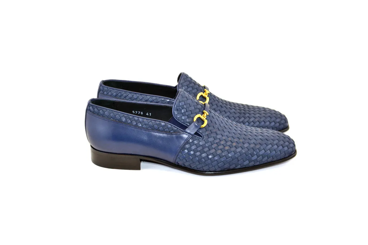 C0223-5776 Hand Made Woven Loafer- Navy