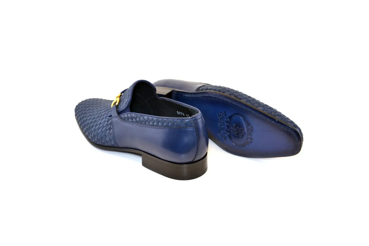 C0223-5776 Hand Made Woven Loafer- Navy