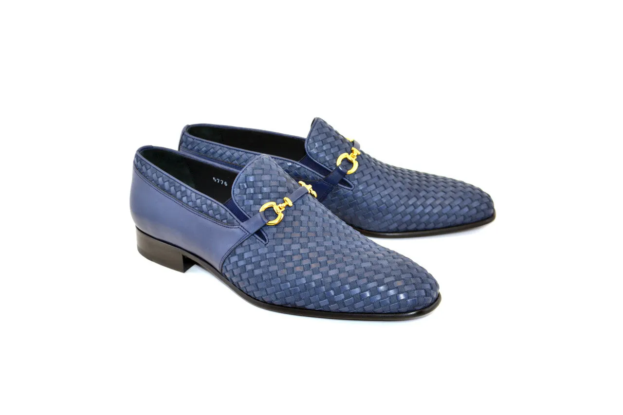 C0223-5776 Hand Made Woven Loafer- Navy