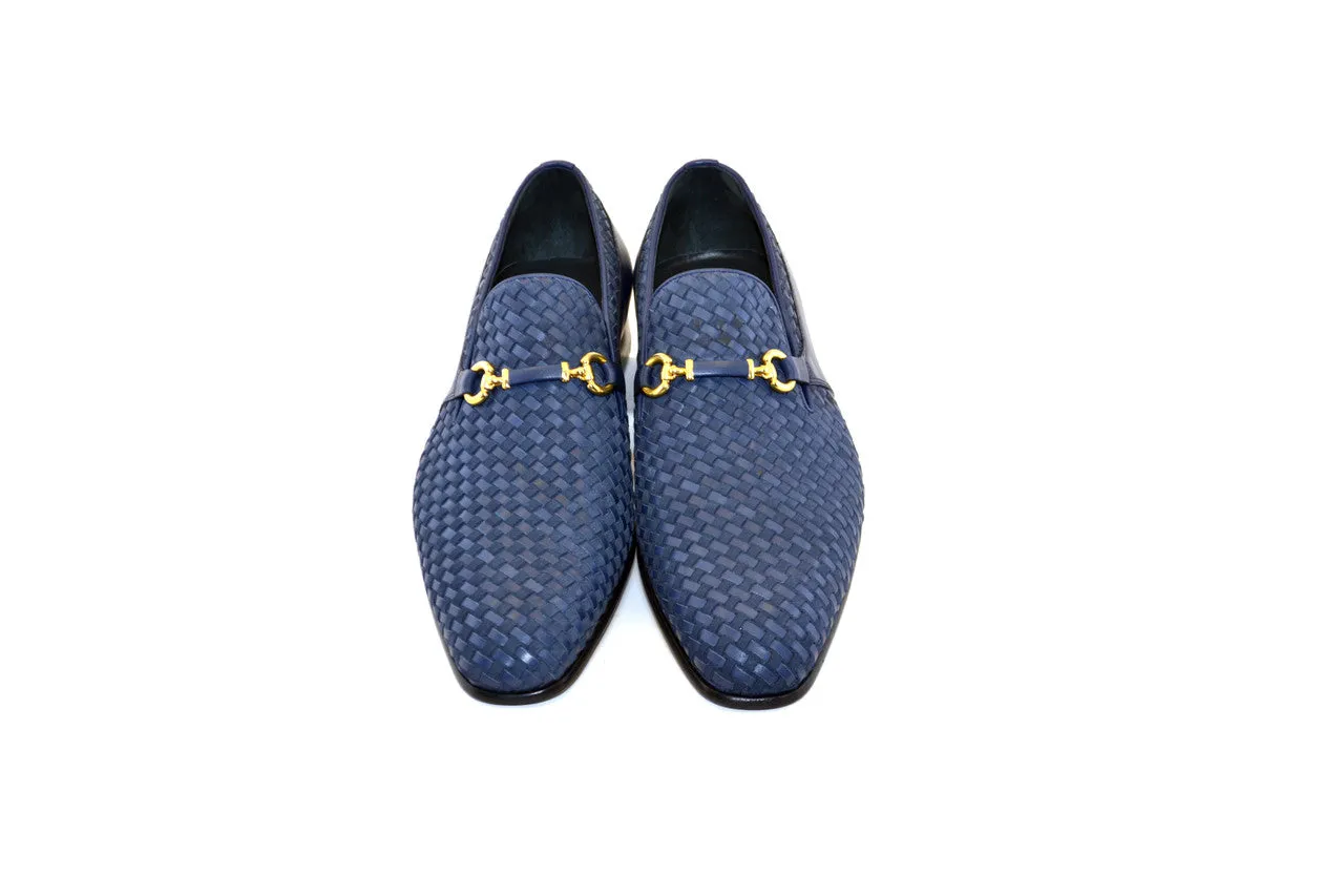 C0223-5776 Hand Made Woven Loafer- Navy