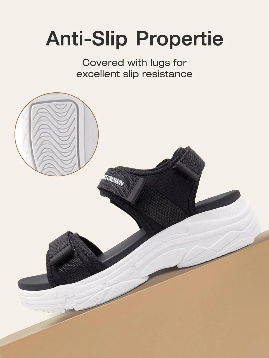 CAMEL CROWN Women's Athletic Sandals Comfortable Outdoor Walking Waterproof Lightweight Girls' Platform Shoes Open Toe Arch Support