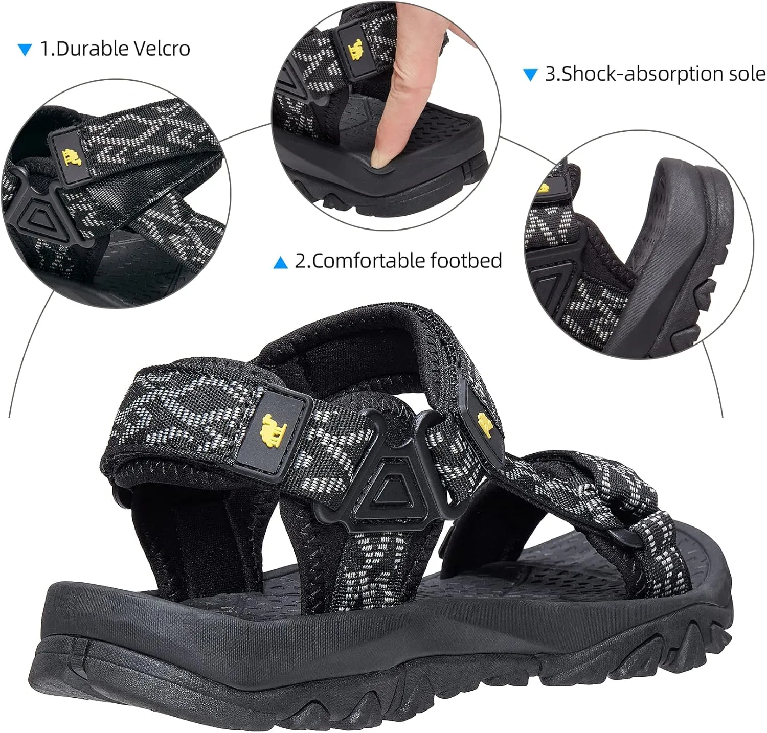 CAMELSPORTS Men’s Sandals Hiking Athletic Sandals Non-slip Water Sandals Comfortable Sport Sandals Open Toe Casual Beach Sandals