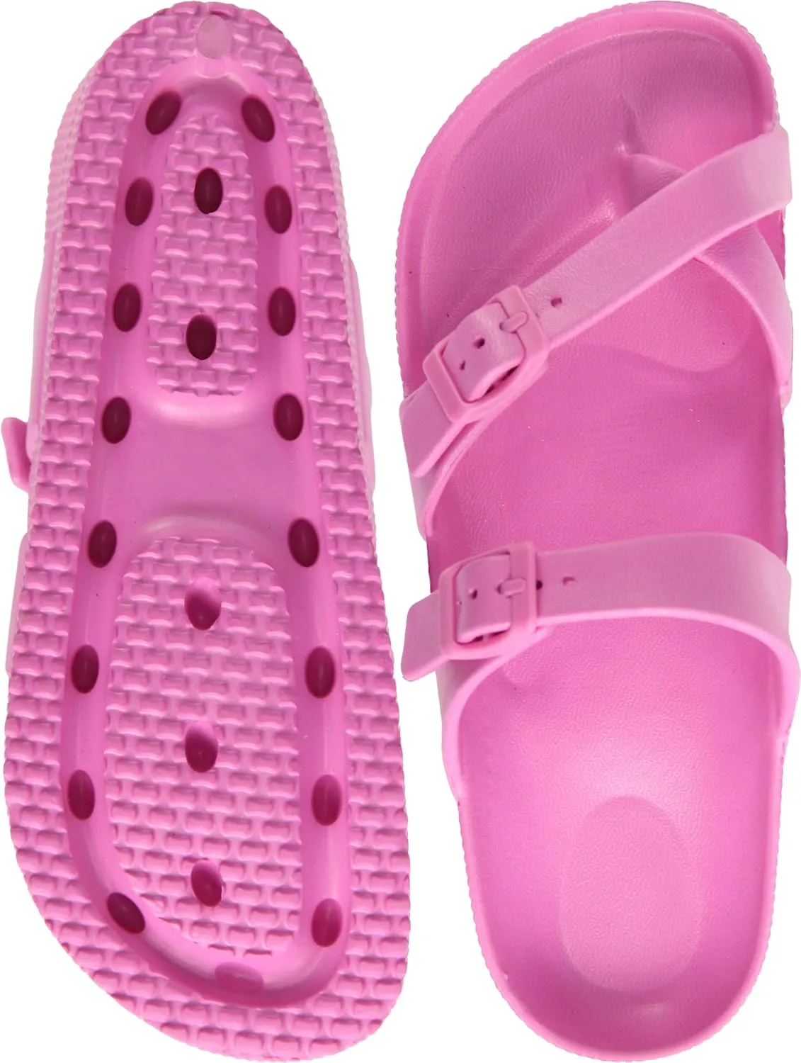 CAMVAVSR Womens Sandals with Arch Support - Comfortable Adjustable Buckles Beach Slides - Lightweight Summer Platform Sandal Chunky Cushioned