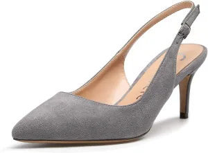 Castamere Womens Slingback Slip-on Kitten Heels Ankle-Strap Pumps Pointed Toe Sandals 6.5CM Stiletto Heel Pump