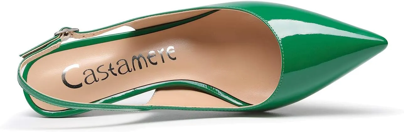 Castamere Womens Slingback Slip-on Kitten Heels Ankle-Strap Pumps Pointed Toe Sandals 6.5CM Stiletto Heel Pump