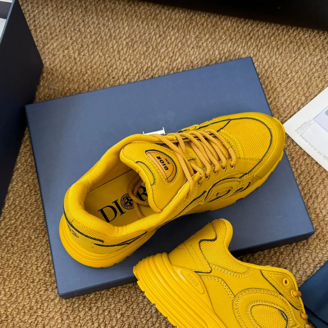 CD And Stone Island B30 Sneaker Yellow Cowhide And Polyester Mesh Fabric