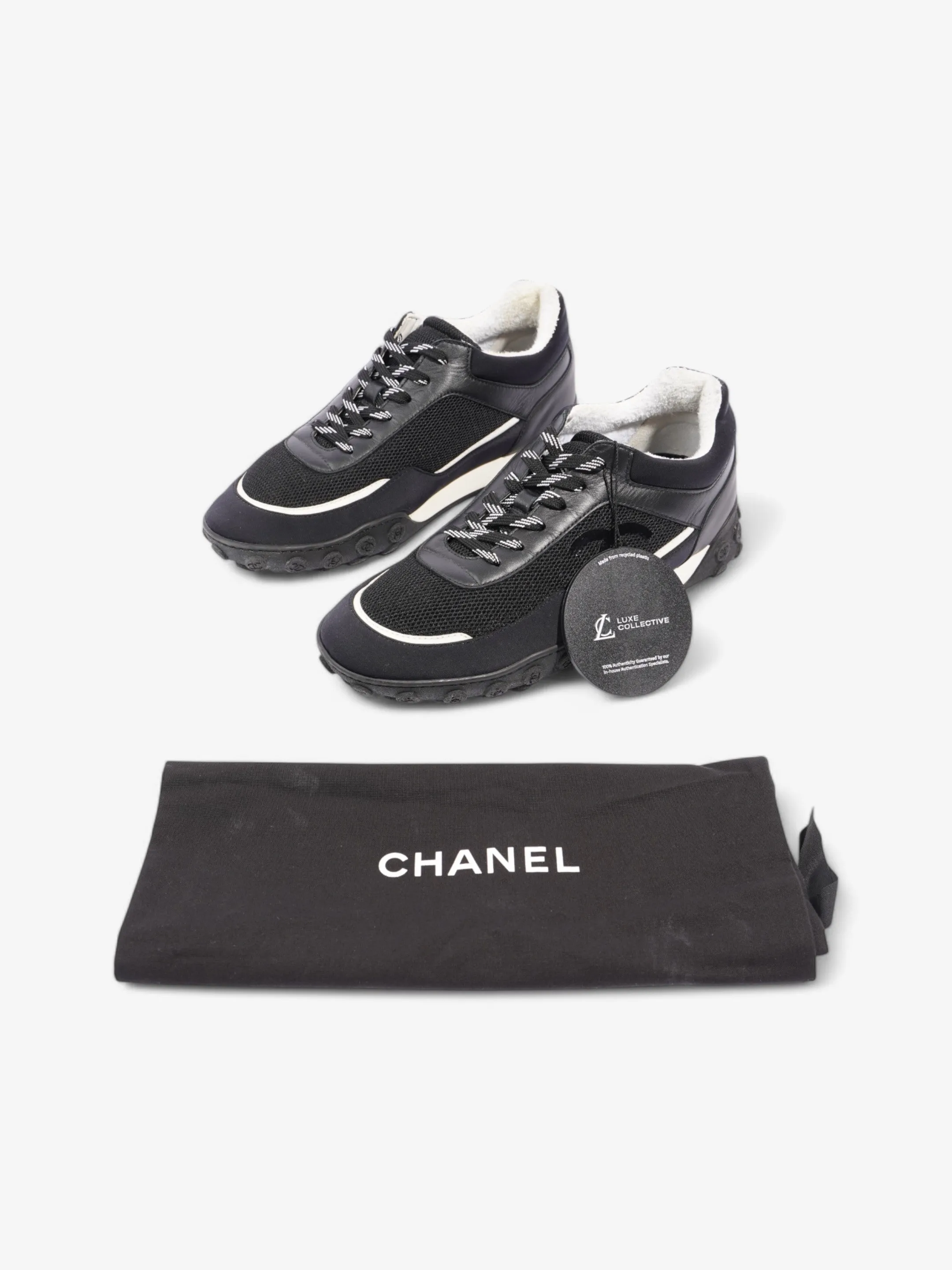Chanel Low Top Sneaker Black / White Mesh EU 41 UK 8