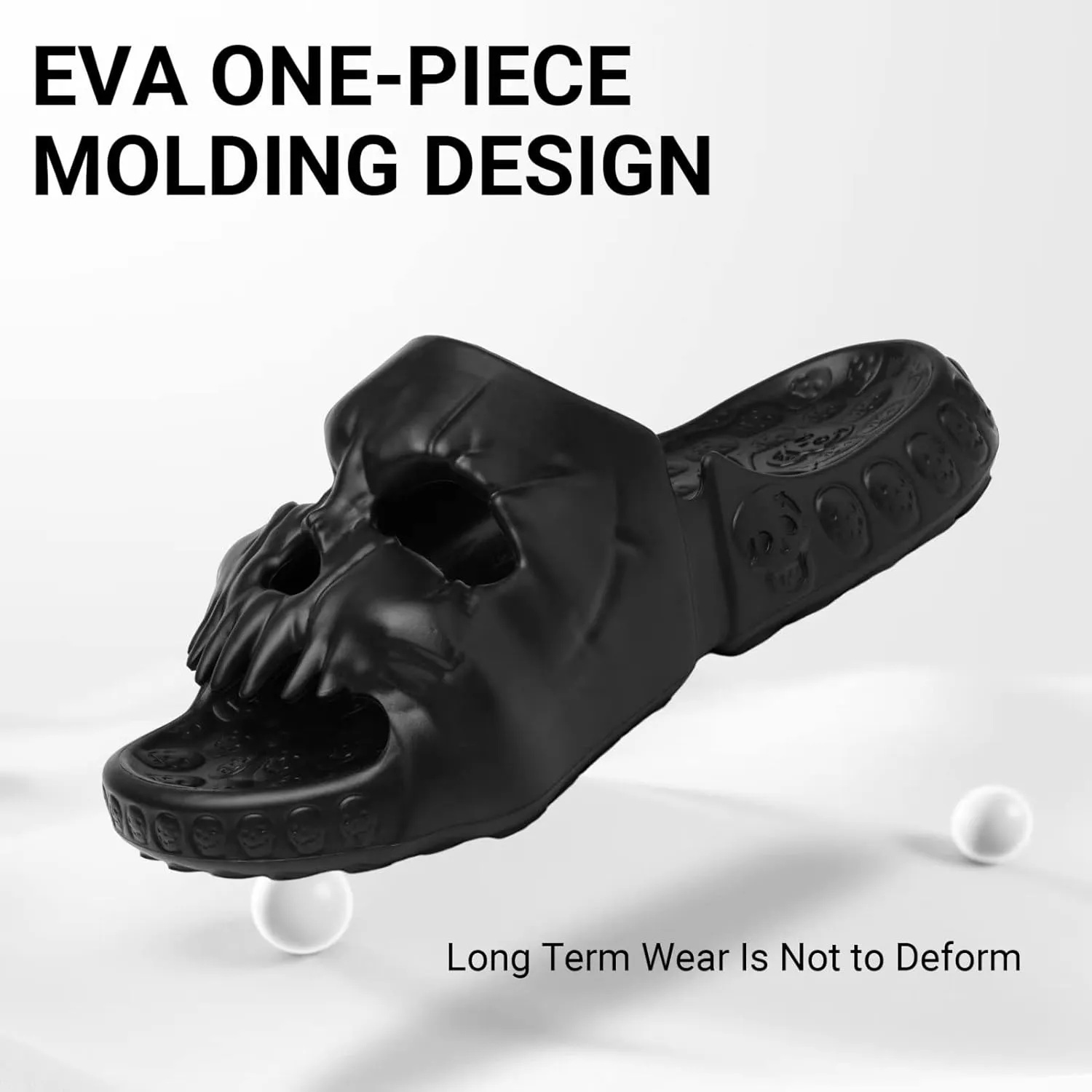 Cheval Skull Slide Sandals for Women Men Anti-Slip Cushioned Slippers EVA Thick Soft Slides Open Toe Slide on Indoor Outdoor Beach Pool Sandals Khaki