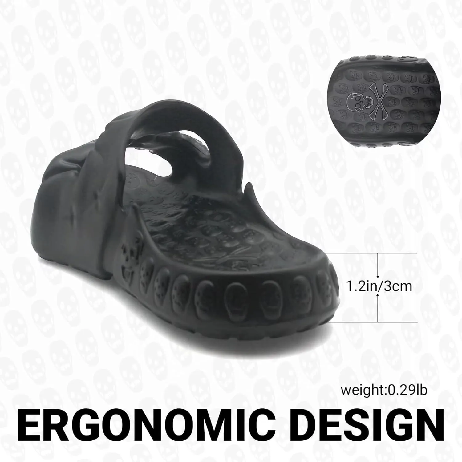 Cheval Skull Slide Sandals for Women Men Anti-Slip Cushioned Slippers EVA Thick Soft Slides Open Toe Slide on Indoor Outdoor Beach Pool Sandals Khaki
