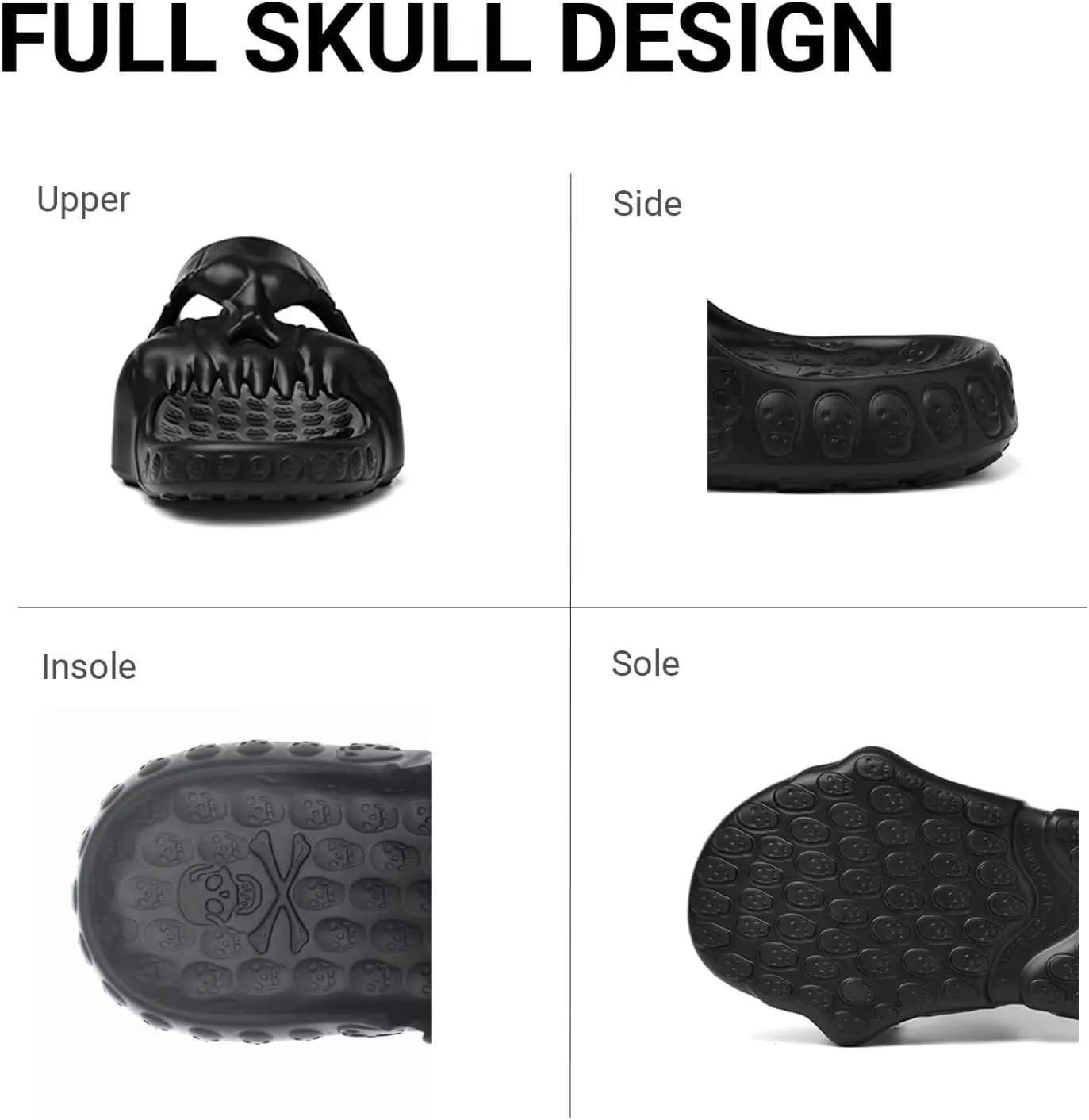 Cheval Skull Slide Sandals for Women Men Anti-Slip Cushioned Slippers EVA Thick Soft Slides Open Toe Slide on Indoor Outdoor Beach Pool Sandals Khaki
