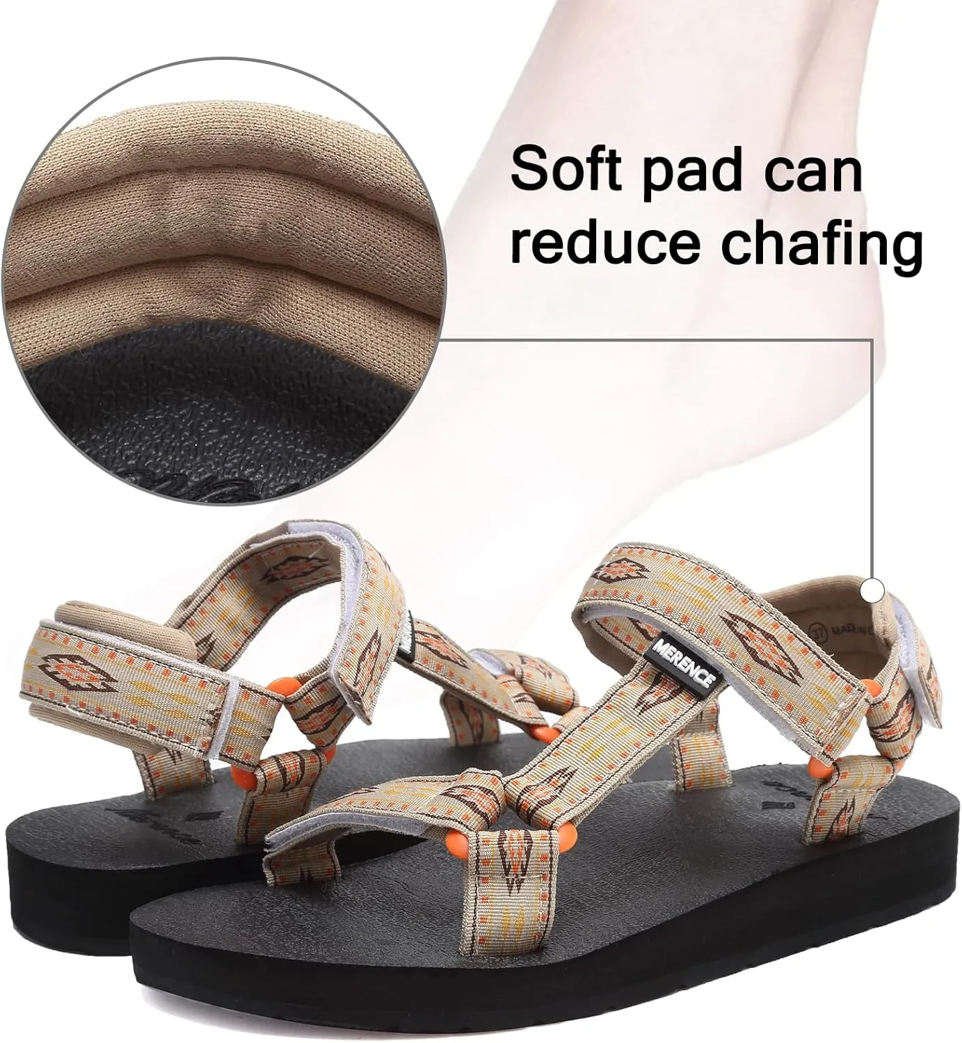 CIOR Women's Sport Sandals Hiking Sandals with Arch Support Yoga Mat Insole Outdoor Light Weight Water Shoes