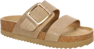 Clara - Women's Two Strap Platform Footbed Slide Sandals
