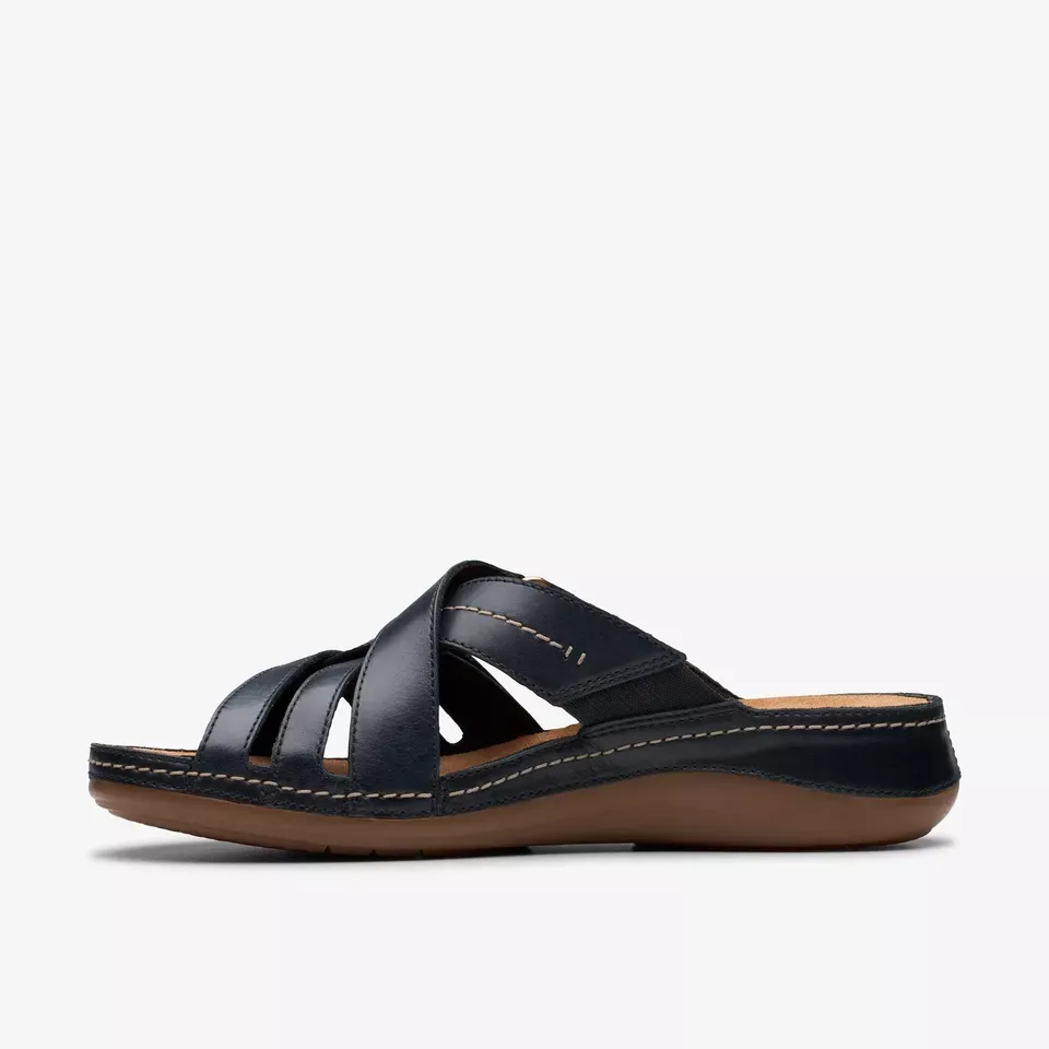 Clarks Women's Cecily Slide Black Leather 26181418