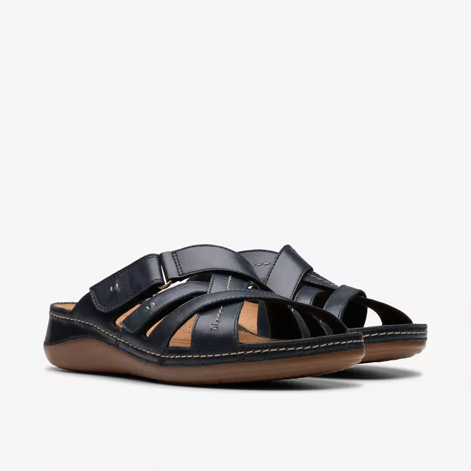 Clarks Women's Cecily Slide Black Leather 26181418