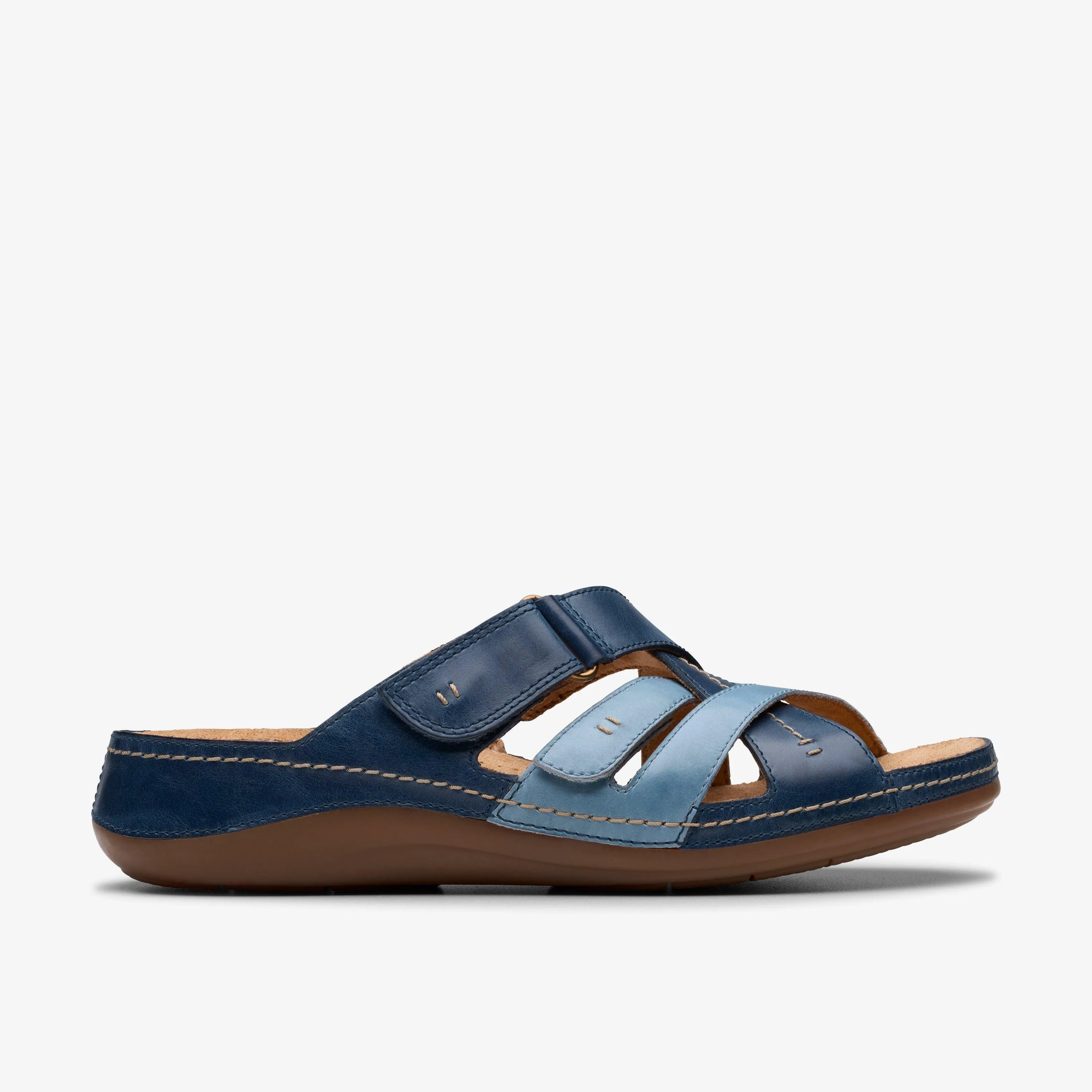 Clarks Women's Cecily Slide Blue Combi 26181419