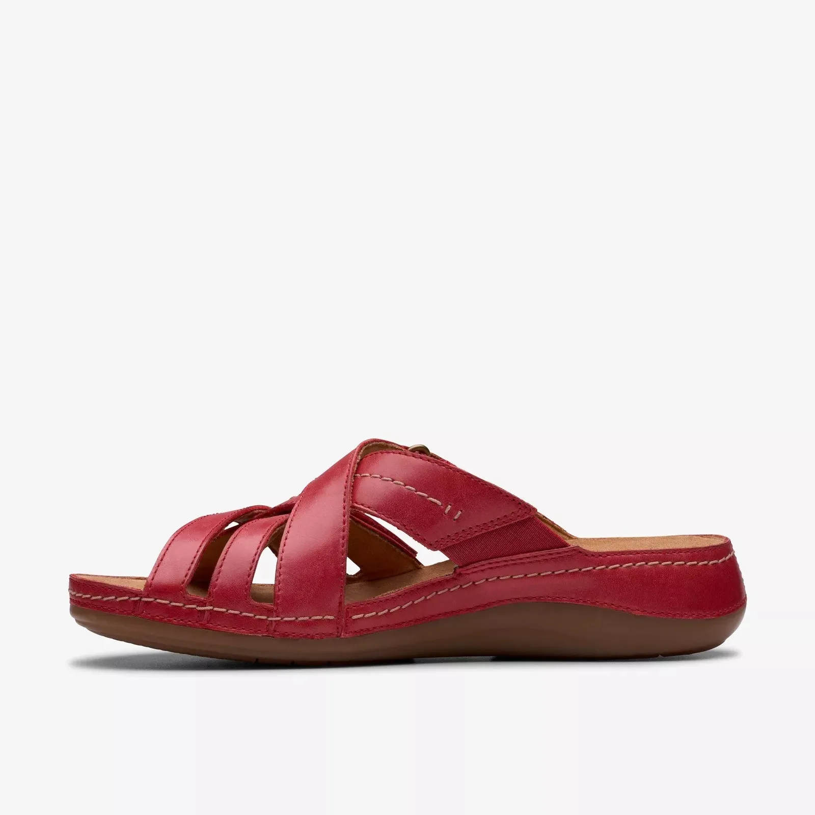 Clarks Women's Cecily Slide Red Leather 26181421
