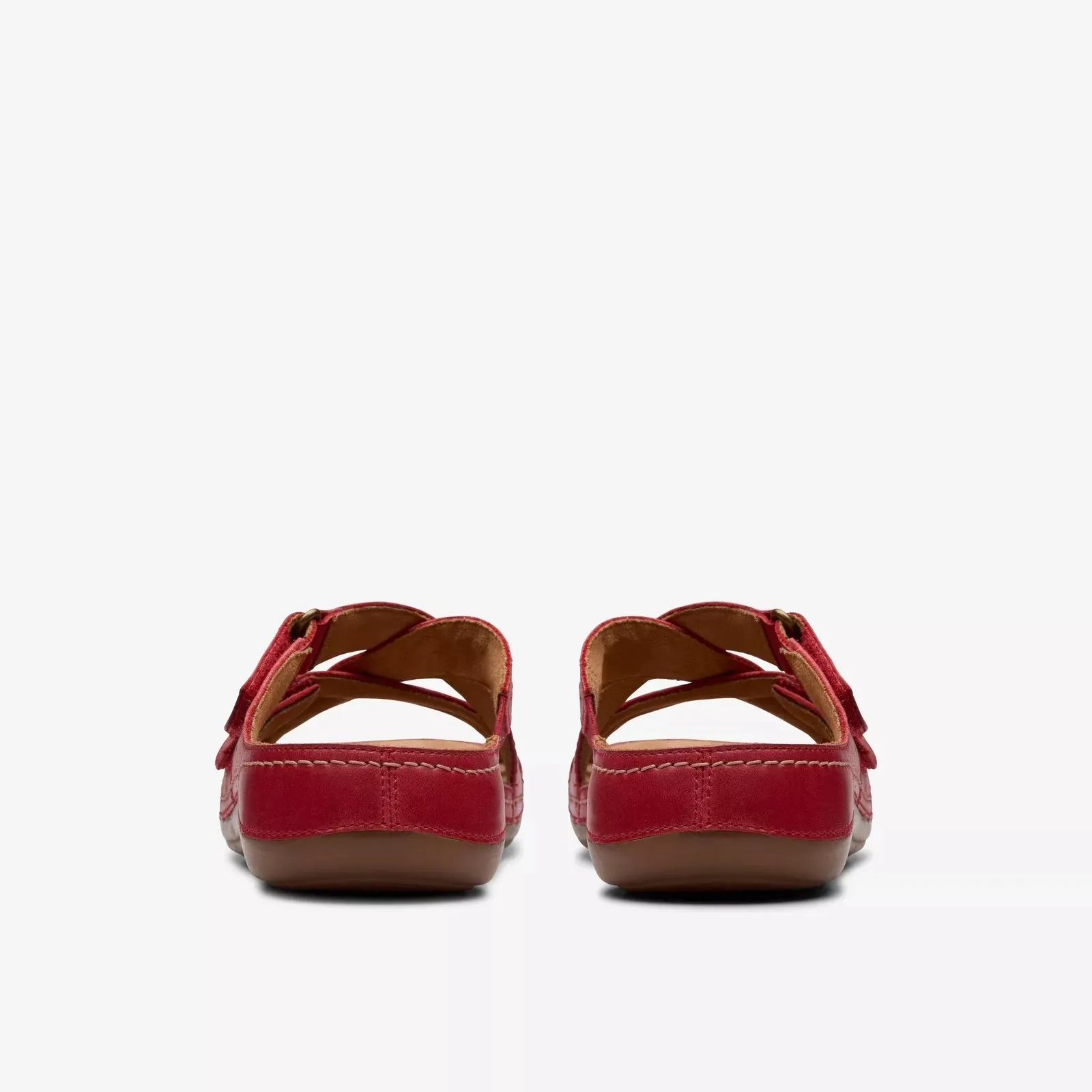 Clarks Women's Cecily Slide Red Leather 26181421
