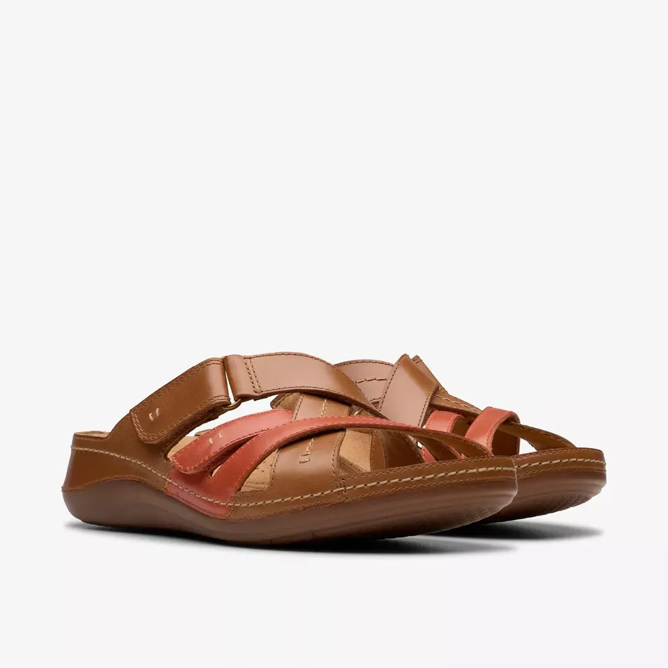 Clarks Women's Cecily Slide Tan Combi 26181422