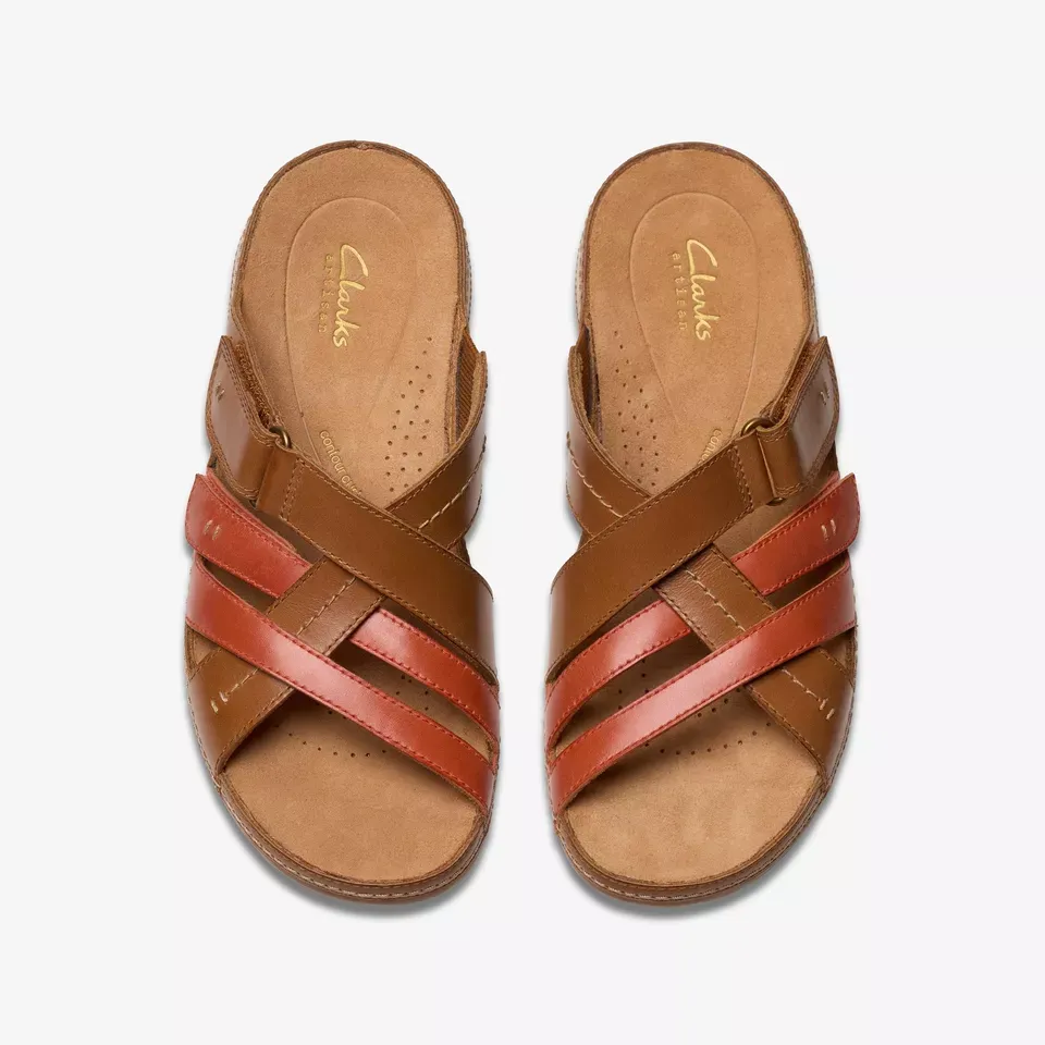 Clarks Women's Cecily Slide Tan Combi 26181422
