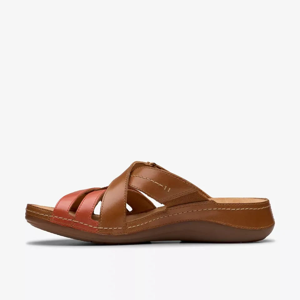 Clarks Women's Cecily Slide Tan Combi 26181422