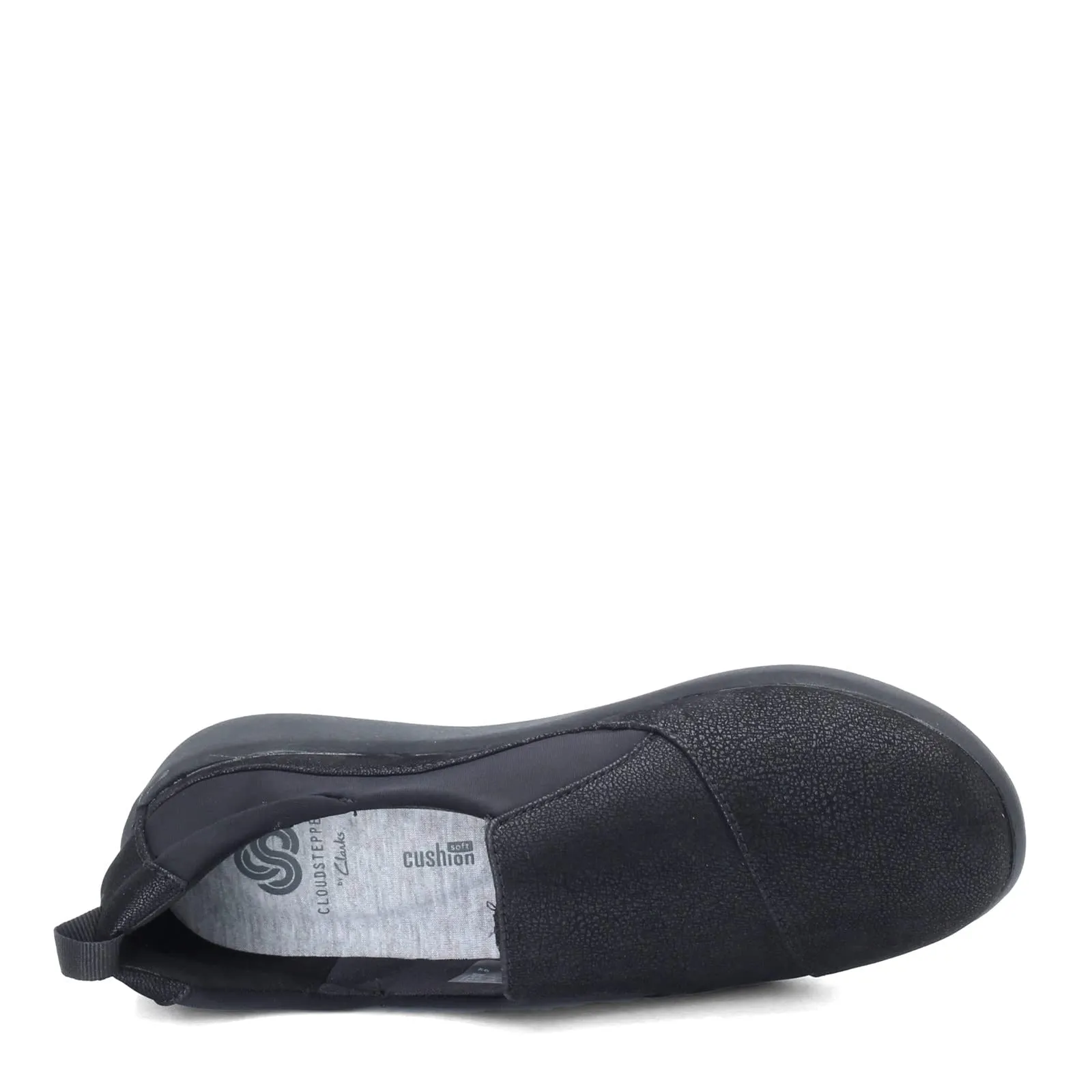 Clarks womens Sillian Paz Slip On Loafer, Black Synthetic Nubuck, 7.5 Wide US
