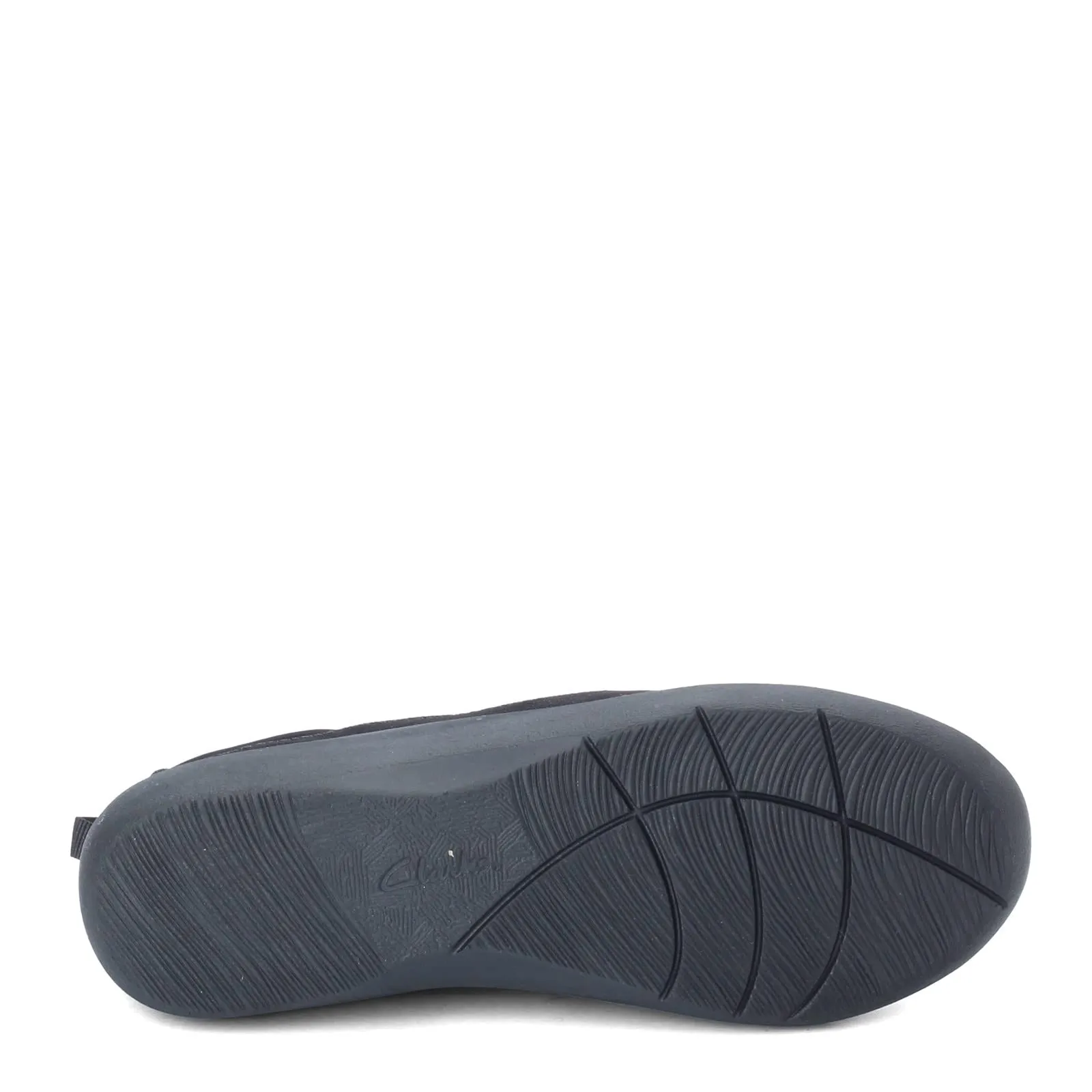 Clarks womens Sillian Paz Slip On Loafer, Black Synthetic Nubuck, 7.5 Wide US