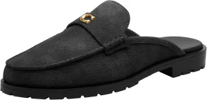 Coach Women's Jocelyn Backless Loafer, Charcoal/Black, 7.5