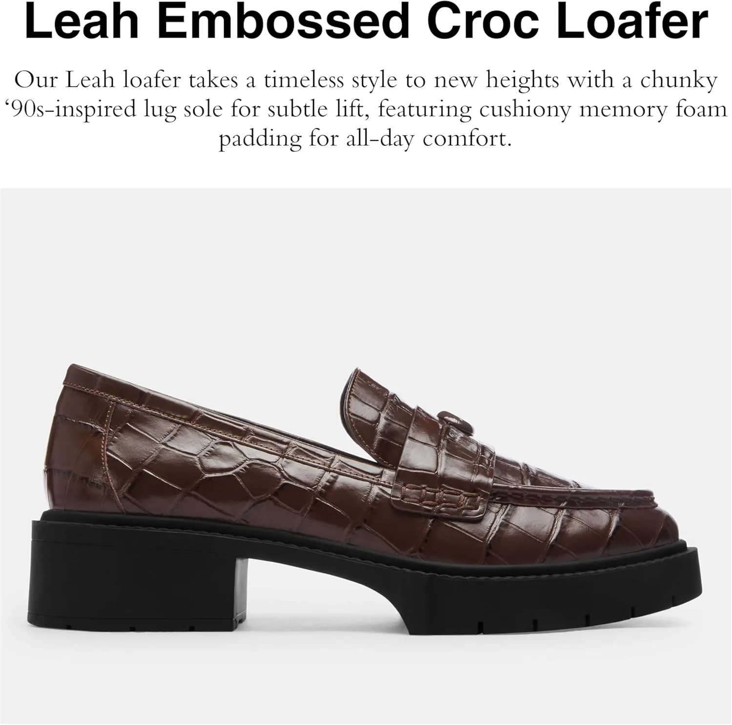 Coach Women's Leah Embossed Croc Loafer