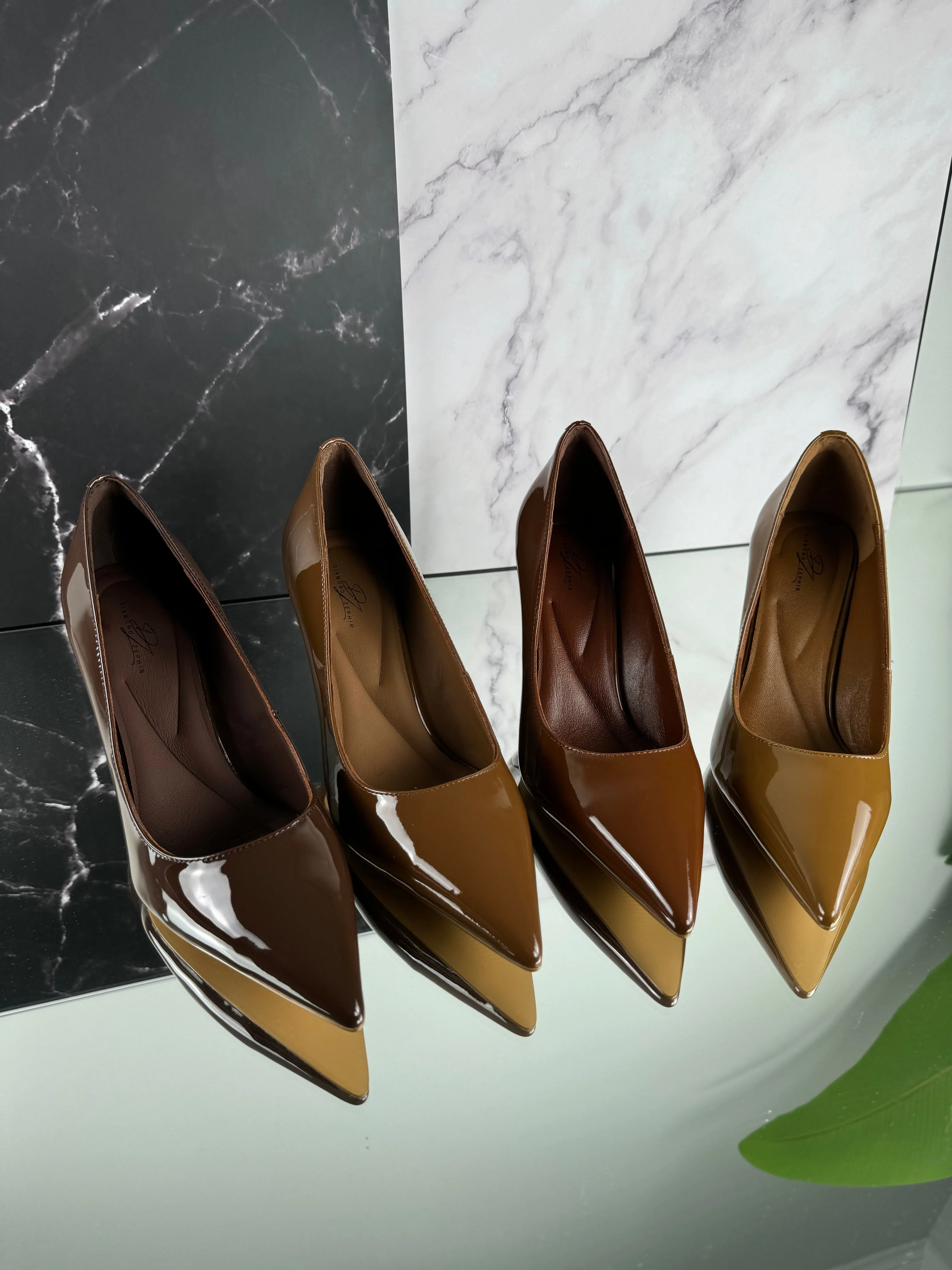 Cocoa Tiffany Patent Leather Pump