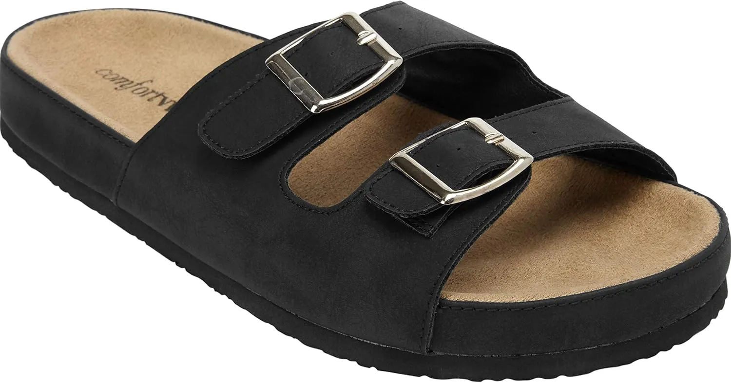 Comfortview Women's Wide Width The Maxi Footbed Sandal