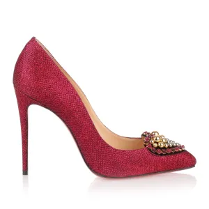 Coralta Mia 100 cerise glitter pump