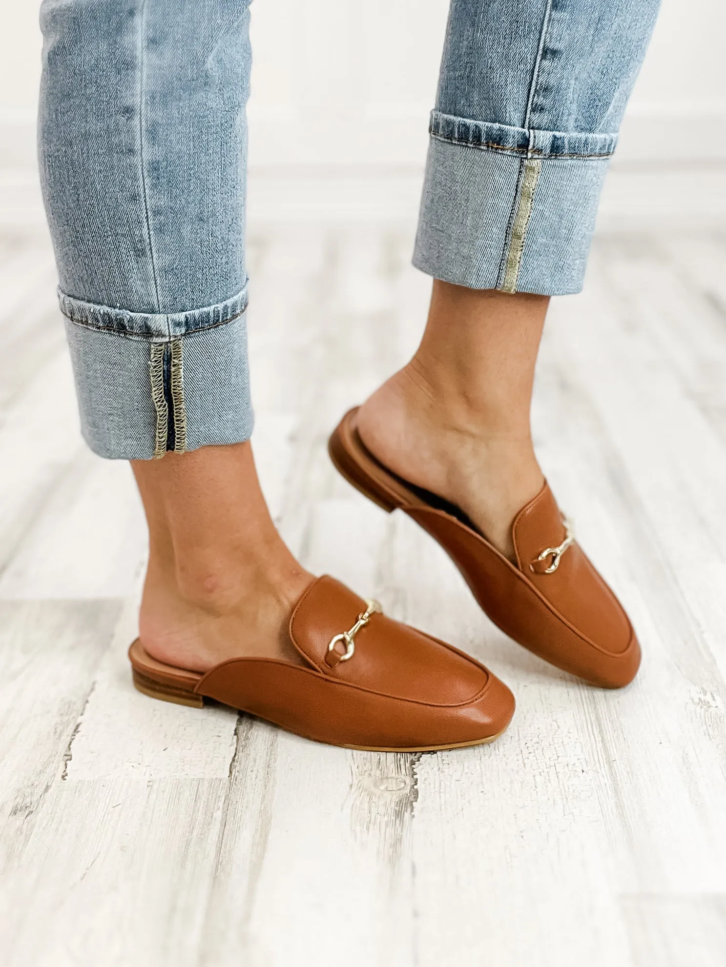 Corkys Charmer Loafer Slides in Cognac
