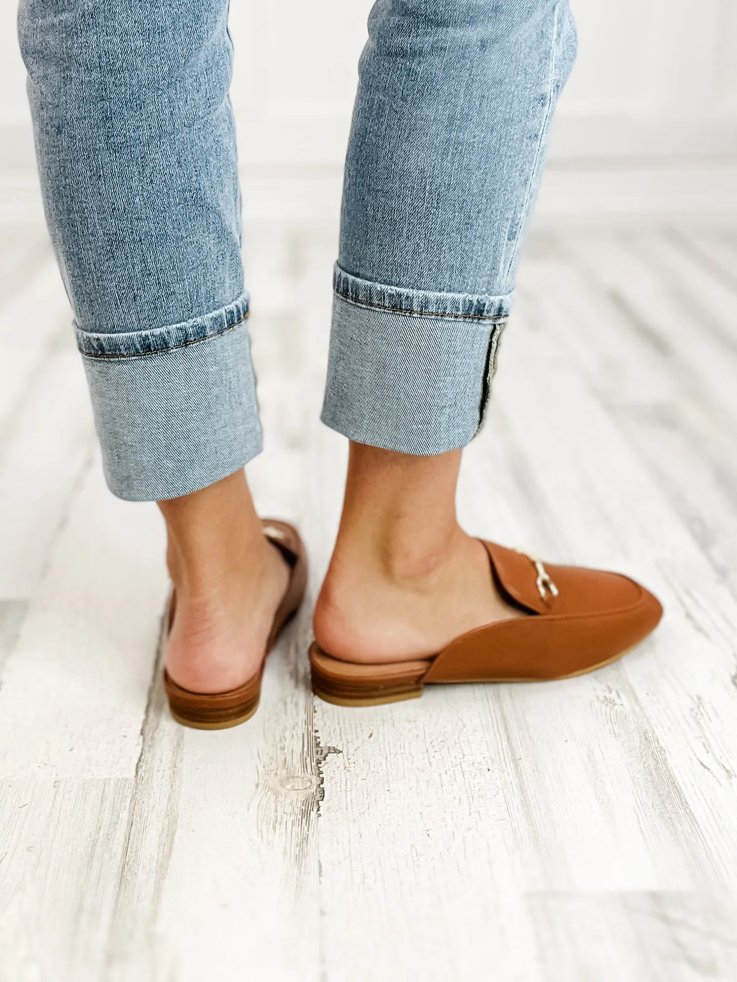 Corkys Charmer Loafer Slides in Cognac