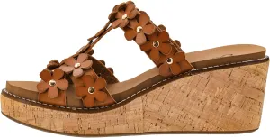 Corkys Footwear Womens Mic Drop Wedge - Featuring A 2.5-inch Heel, A Strappy Upper with 3D Floral Embellishments, and Corkys Signature Soft EVA Insoles