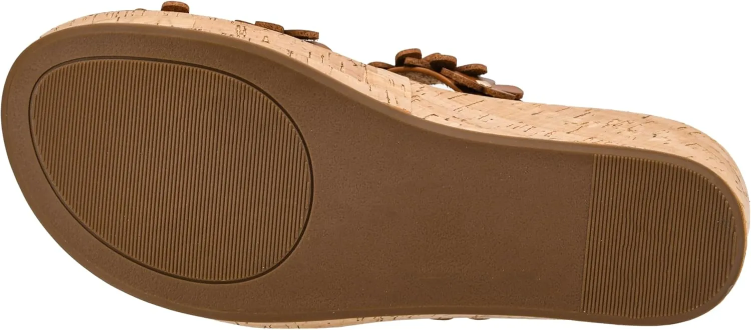 Corkys Footwear Womens Mic Drop Wedge - Featuring A 2.5-inch Heel, A Strappy Upper with 3D Floral Embellishments, and Corkys Signature Soft EVA Insoles