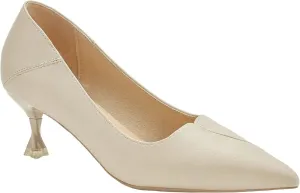 C.Paravano Pointy Kitten Heels Wedding Shoes Dressy Low Heel Work Casual Heels Flight Attendant Heels Mules Heels Women Pump for Office Wear