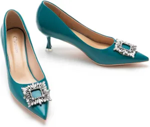 C.Paravano Women's Pumps I Pointed Toe Kitten Heel I Closed Toe Dress Pump I Comfortable Wedding Shoes