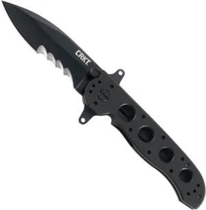 CRKT M21-12SFG EDC Folding Pocket Knife: Special Forces Everyday Carry Drop Point Blade with Veff Serrations Liner Lock, Black Corrosion Resistant Blade, Reversible Pocket Clip