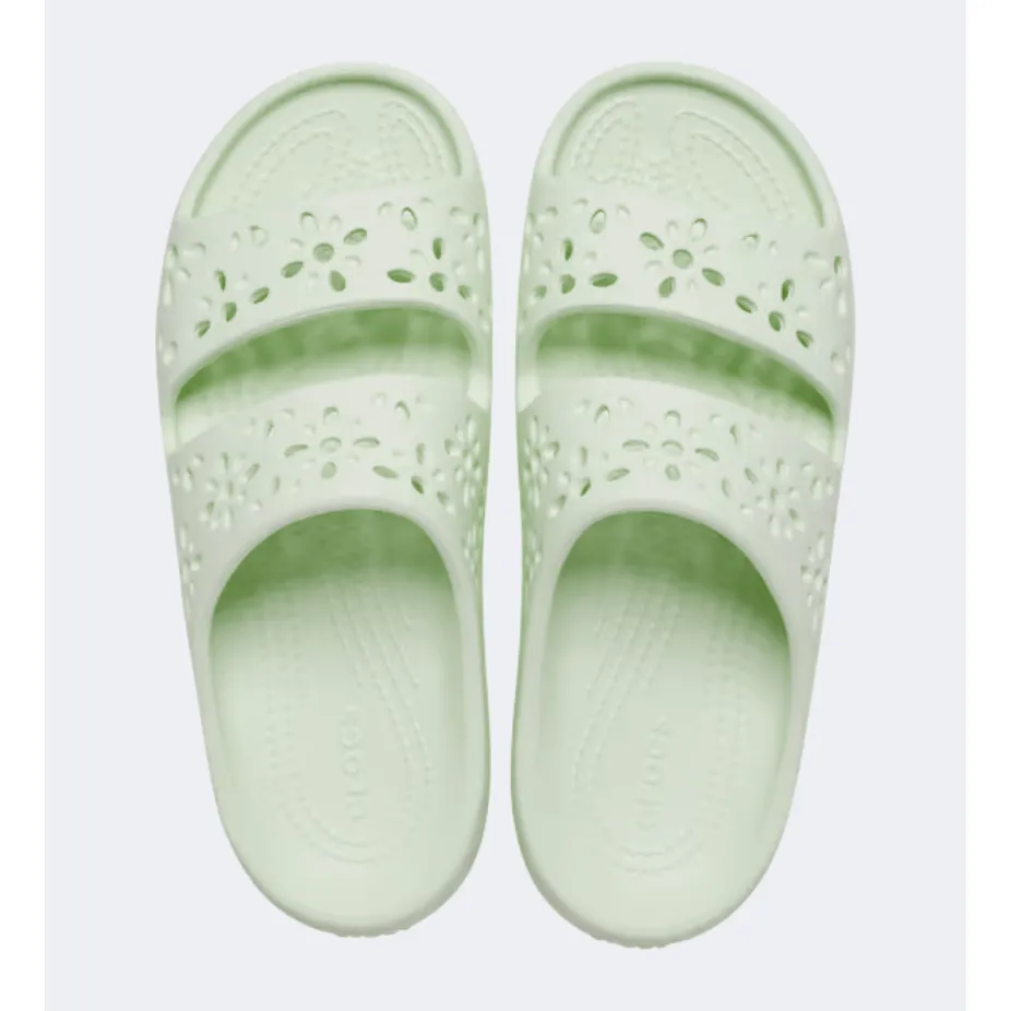 Crocs Classic Floral Cut Out Unisex Lifestyle Slippers Jade Tint