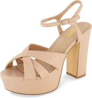 CUSHIONAIRE Women's Foxy platform dress sandal  Memory Foam and Wide Widths Available