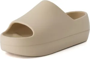CUSHIONAIRE Women's Harrison platform slide sandal with  Comfort