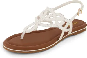 CUSHIONAIRE Women's Judit flat sandal  Comfort Foam, Wide Widths Available