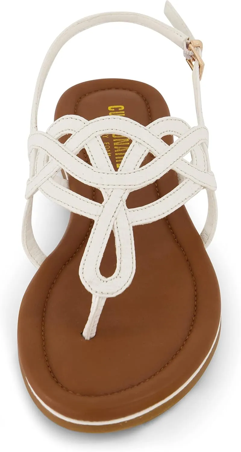 CUSHIONAIRE Women's Judit flat sandal  Comfort Foam, Wide Widths Available