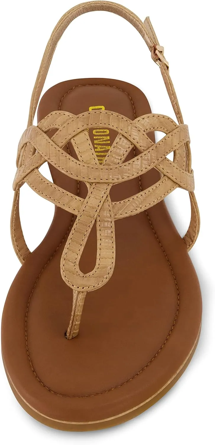CUSHIONAIRE Women's Judit flat sandal  Comfort Foam, Wide Widths Available