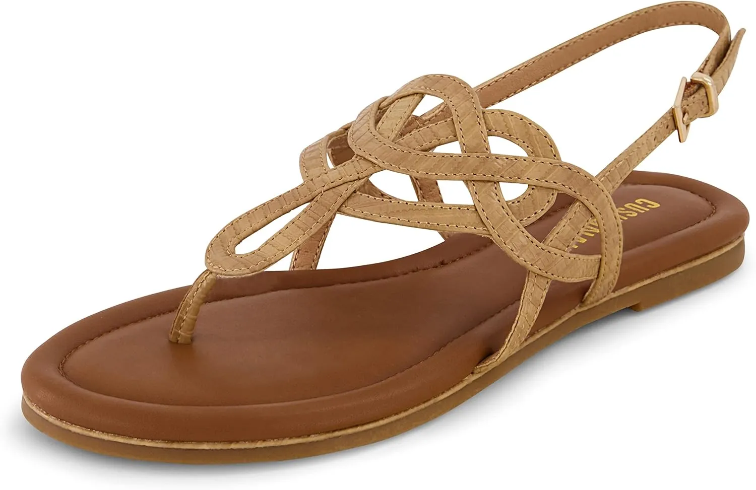CUSHIONAIRE Women's Judit flat sandal  Comfort Foam, Wide Widths Available