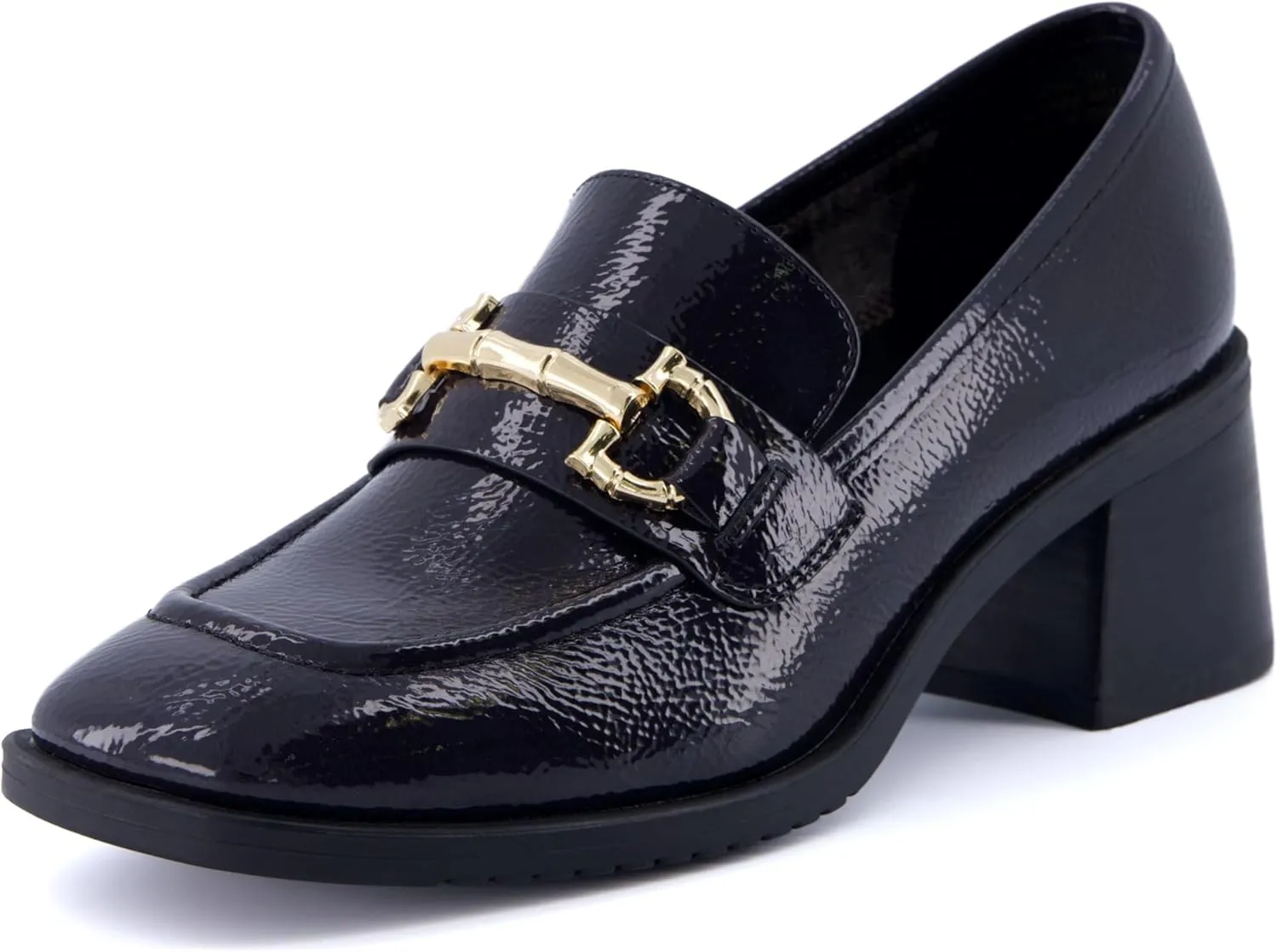 CUSHIONAIRE Women's Royal Block Heel Loafer  Memory Foam, Wide Widths Available