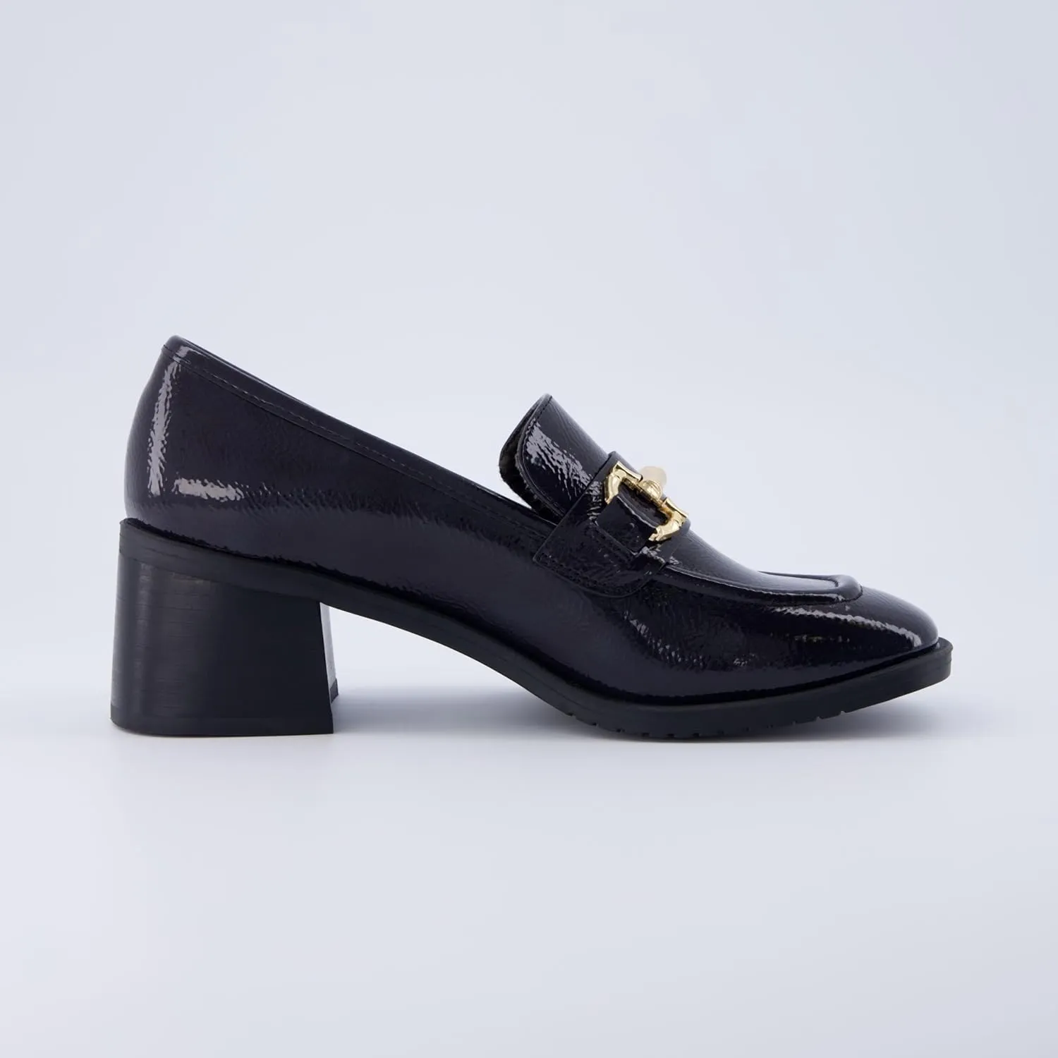 CUSHIONAIRE Women's Royal Block Heel Loafer  Memory Foam, Wide Widths Available