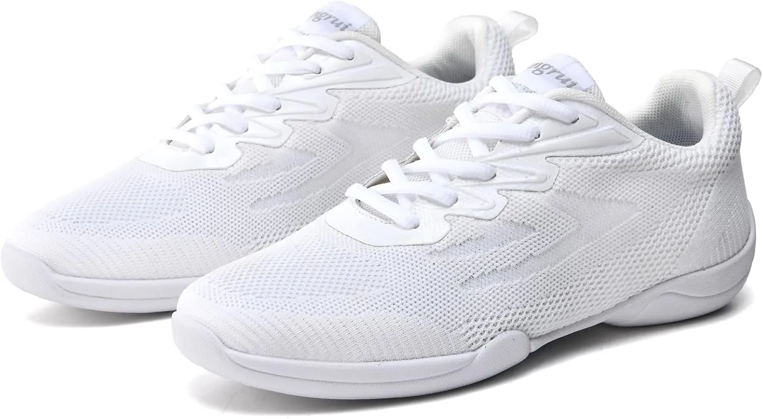 DADAWEN Adult & Youth White Cheerleading Dance Shoes Athletic Training Lightweight Competition Tennis Sneakers Cheer Shoes