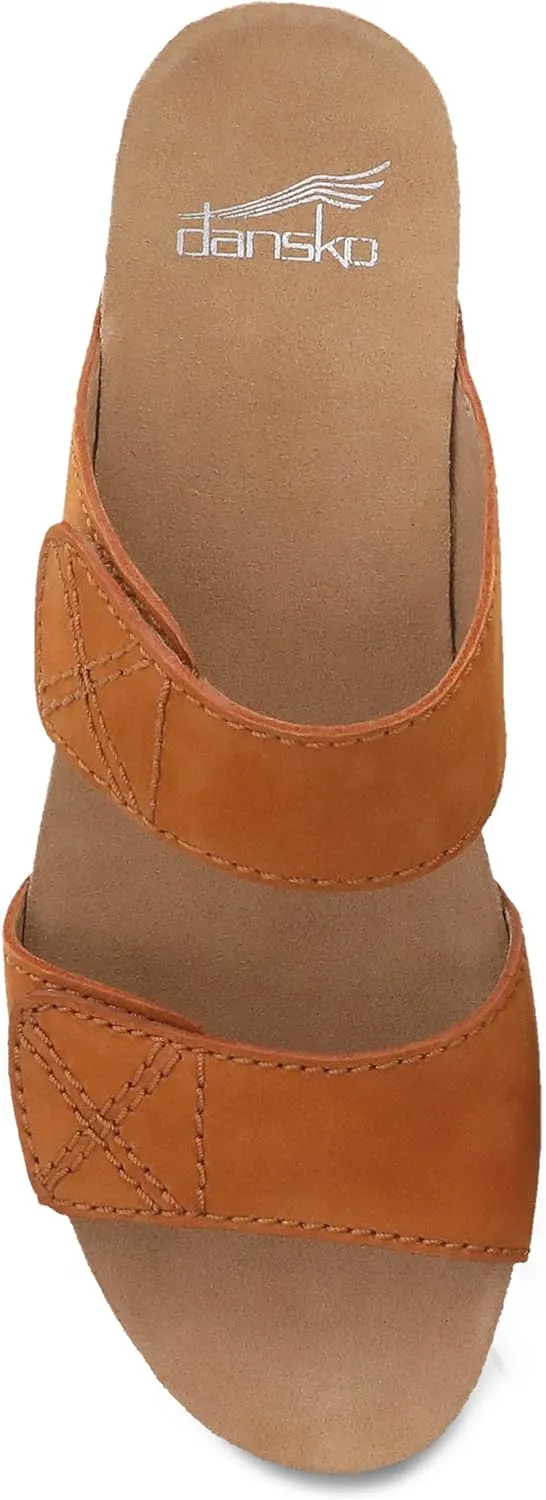 Dansko Maddy Slip-On Wedge Sandal for Women –Comfortable Wedge Shoes with Arch Support –Fully Adjustable Straps with Hook & Loop Closure–Versatile Casual to Dressy Footwear –Lightweight Rubber Outsole